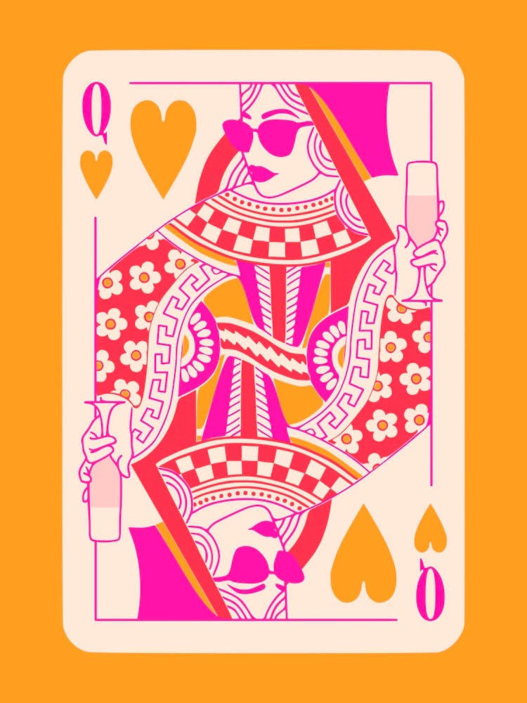 Queen Of Hearts Pink Orange