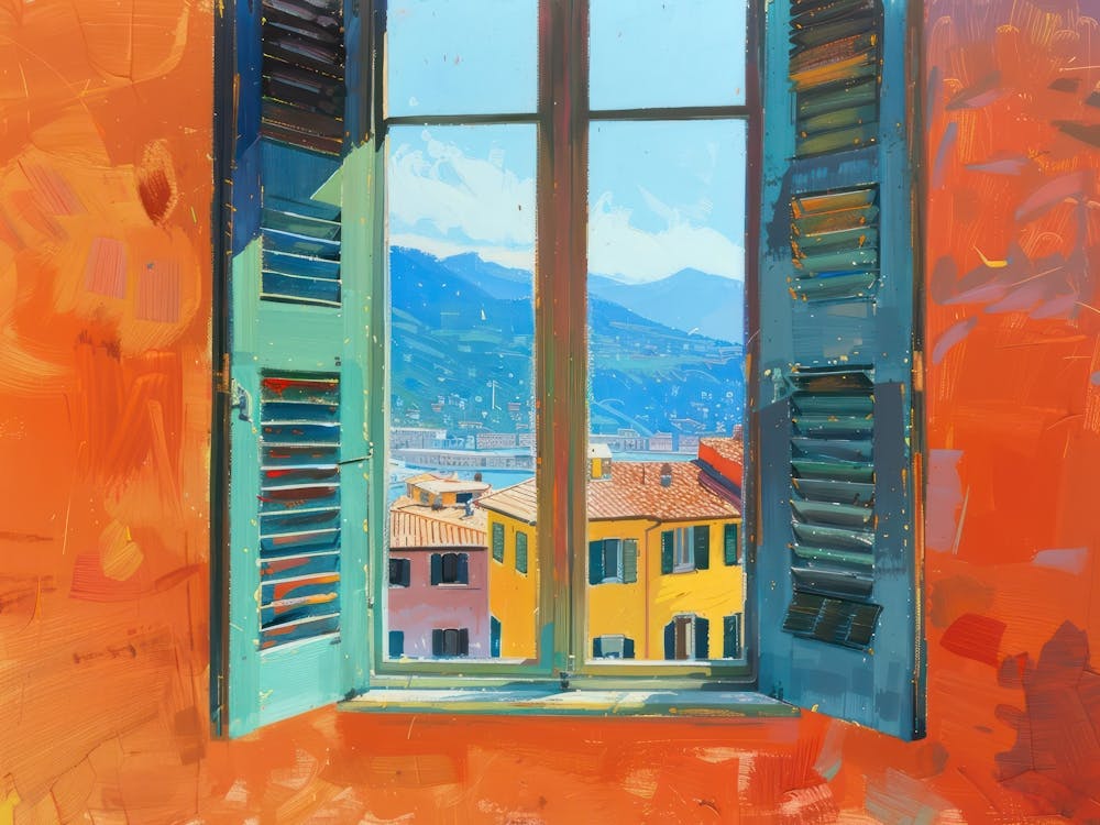 Genoa From The Window View Painting 3