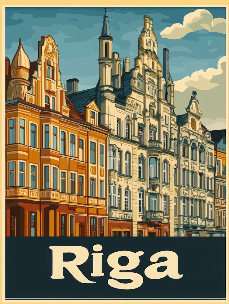 Aihrgdesign A Vintage Travel Poster Of Riga
