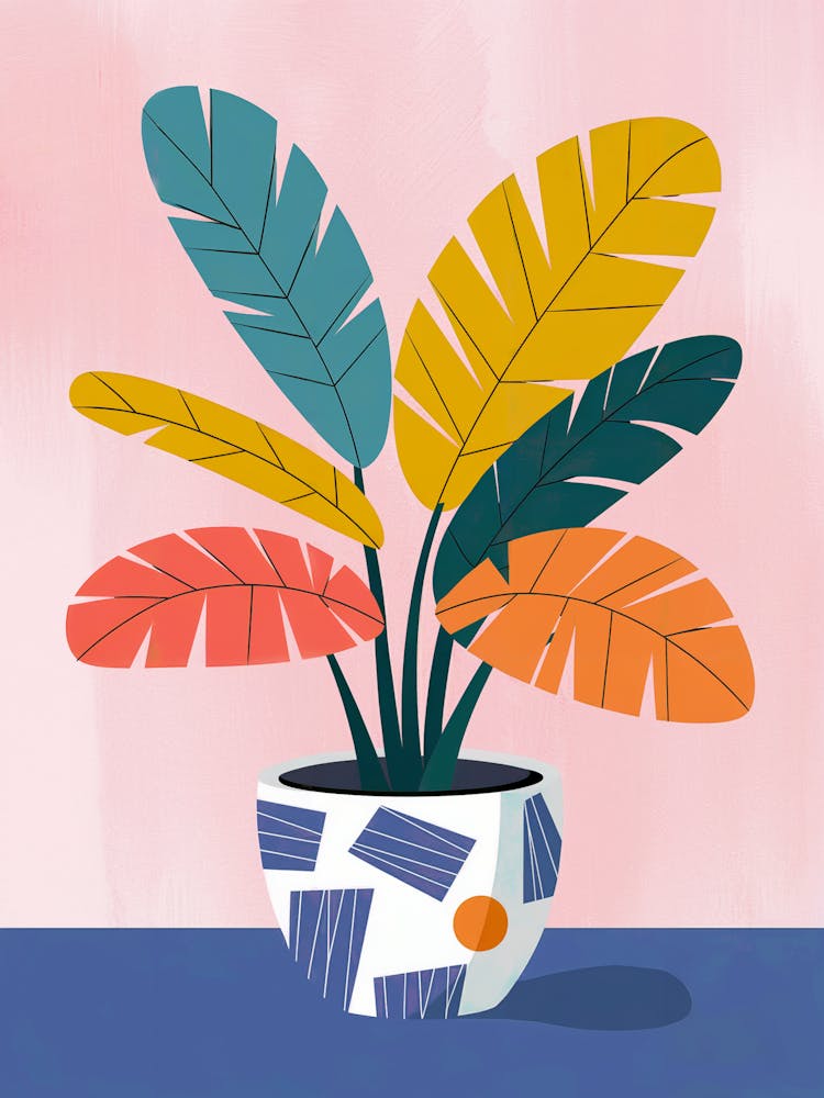 Tropical Plant In A Pot. Nature takes its time, yet everything falls into place effortlessly.