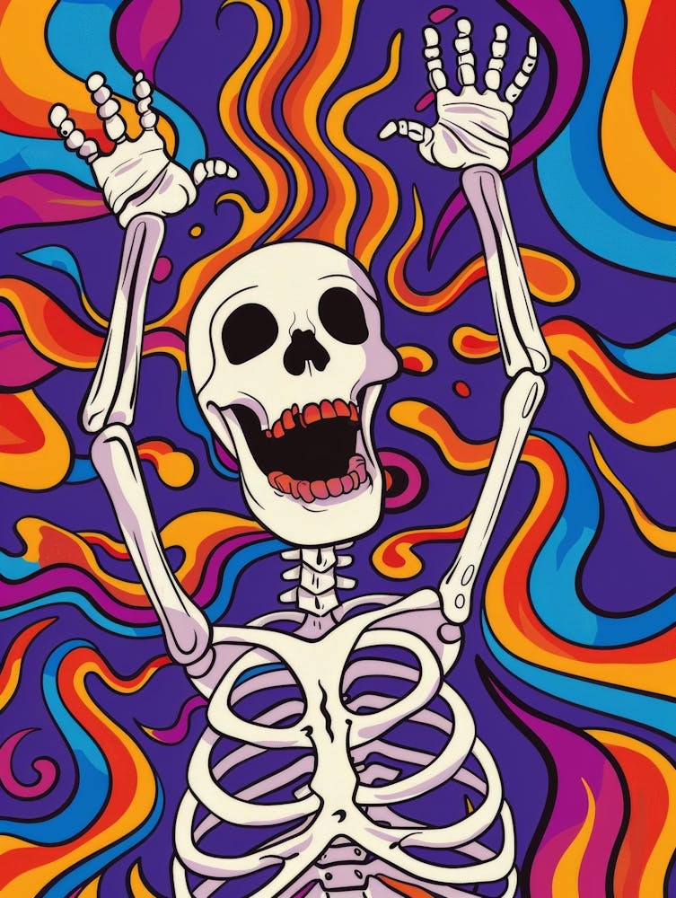 Psychedelisches Skelett 4