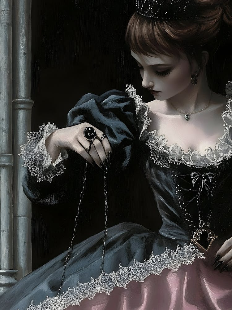 Dunkle gotische Dame in Schwarz