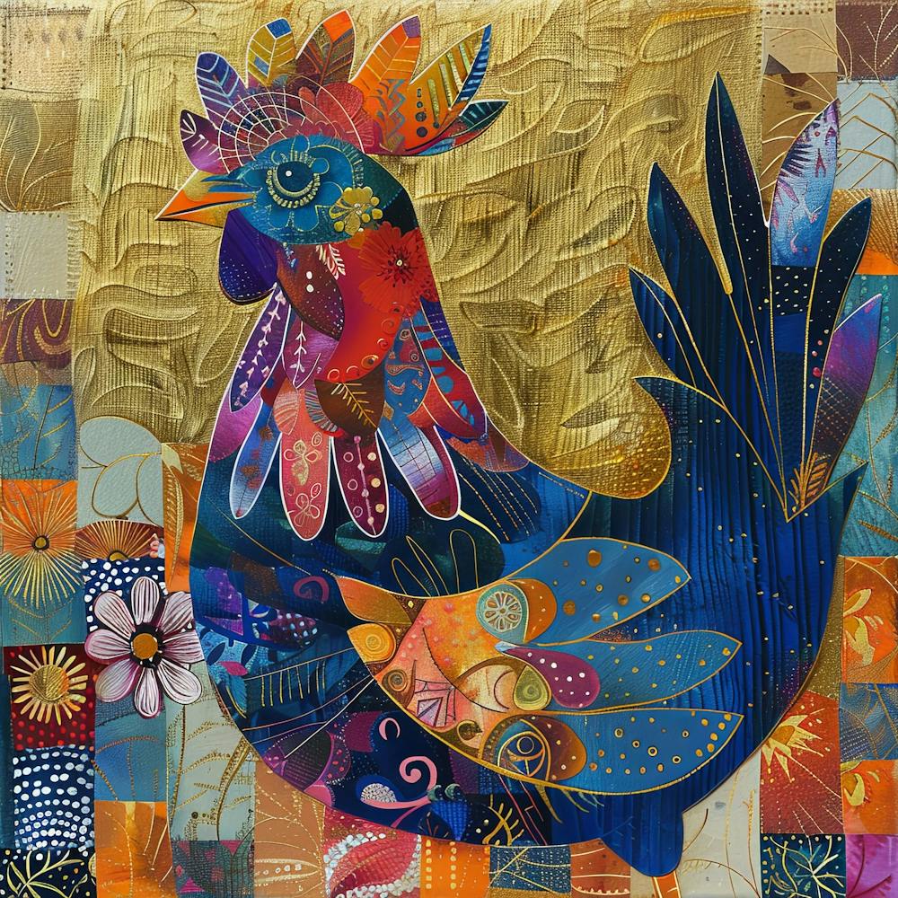 Patchwork Gestepptes Huhn 1