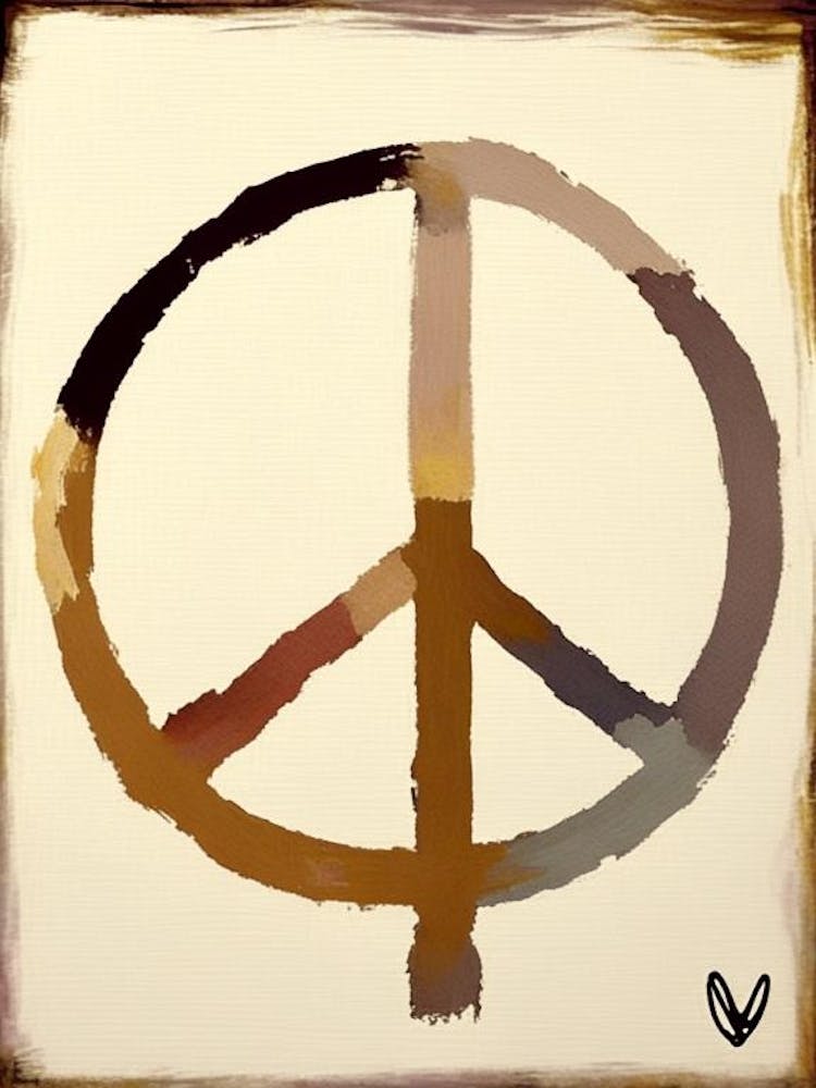 Peace And Love Symbol Abstract Painting