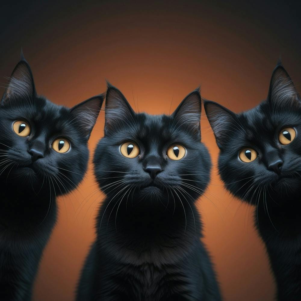 Three Black Cats