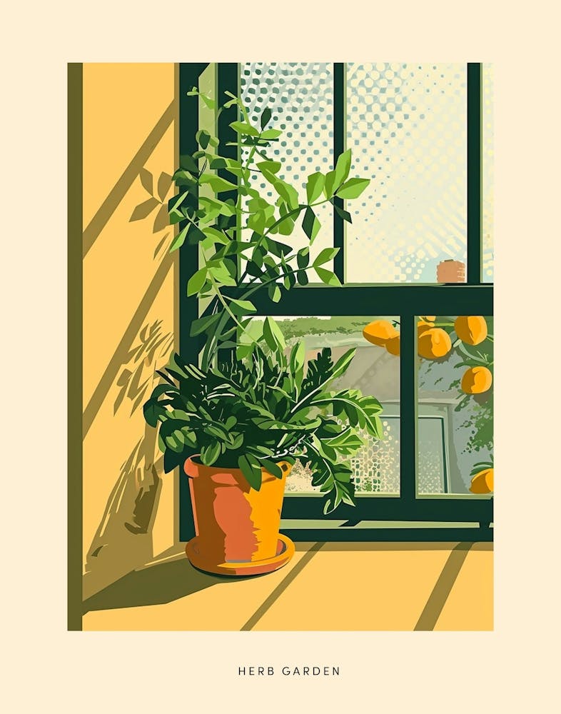 Herb Garden Art Deco Poster 1