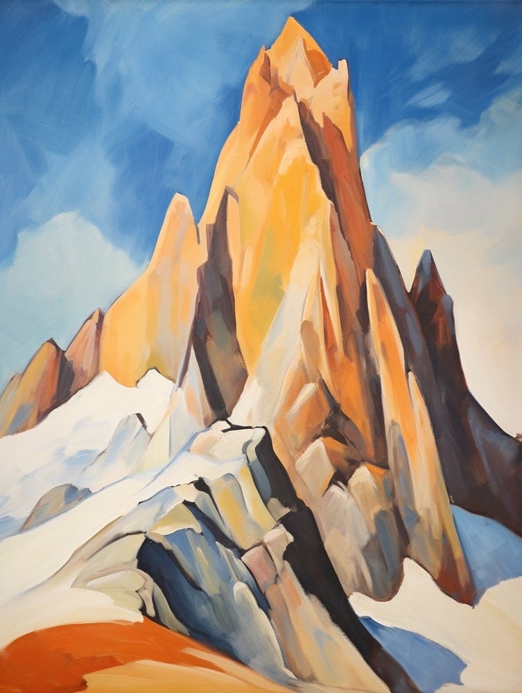 Cerro Fitz Roy Argentina Mountain Painting