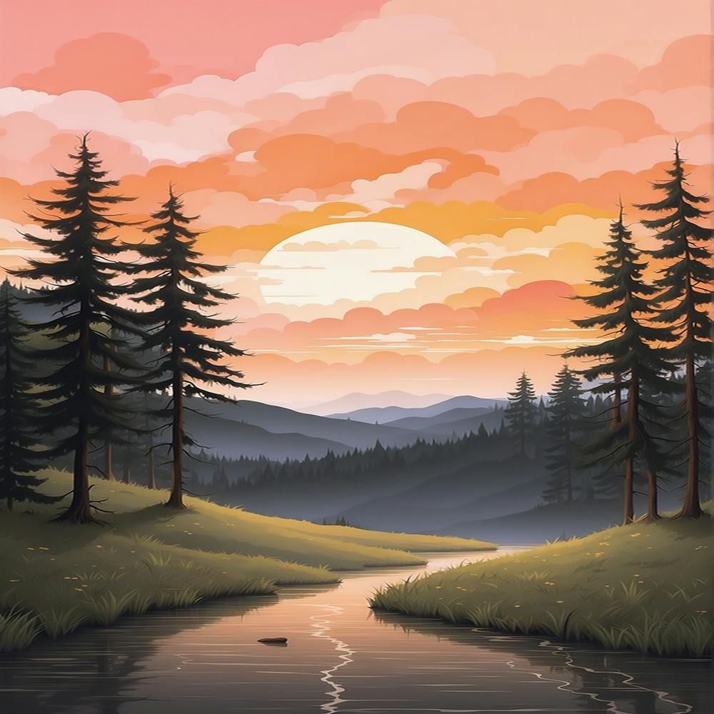 Sunset In The Mountains