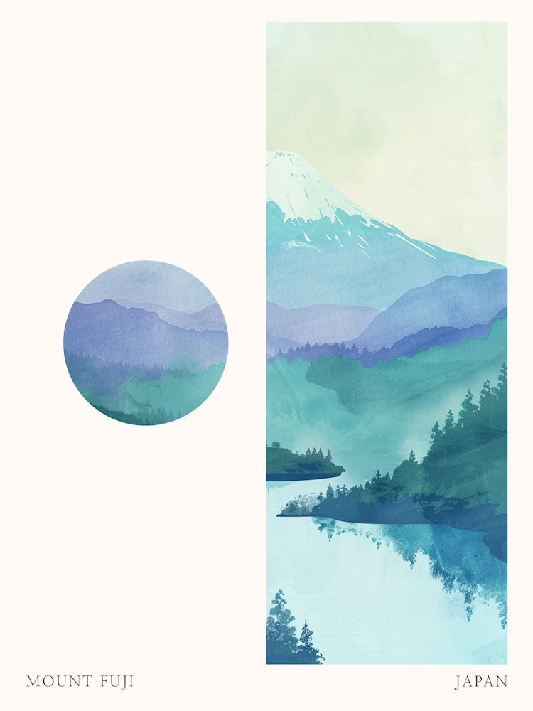 Mount Fuji Japan 3 Cut Out Travel Poster