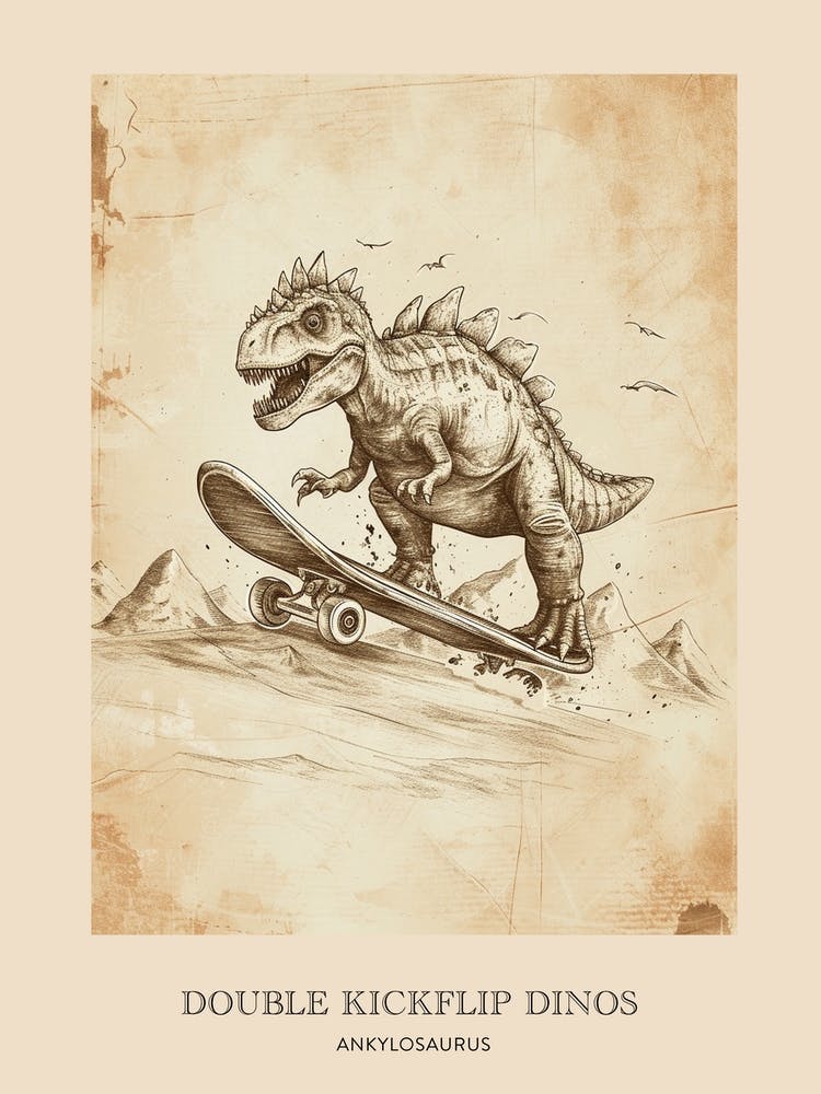 Ankylosaurus Vintage Dinosaur Poster 3