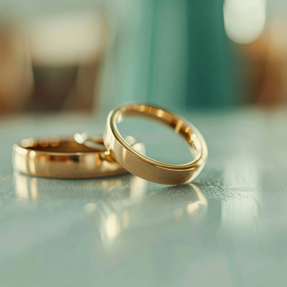 Wedding Rings On A Table