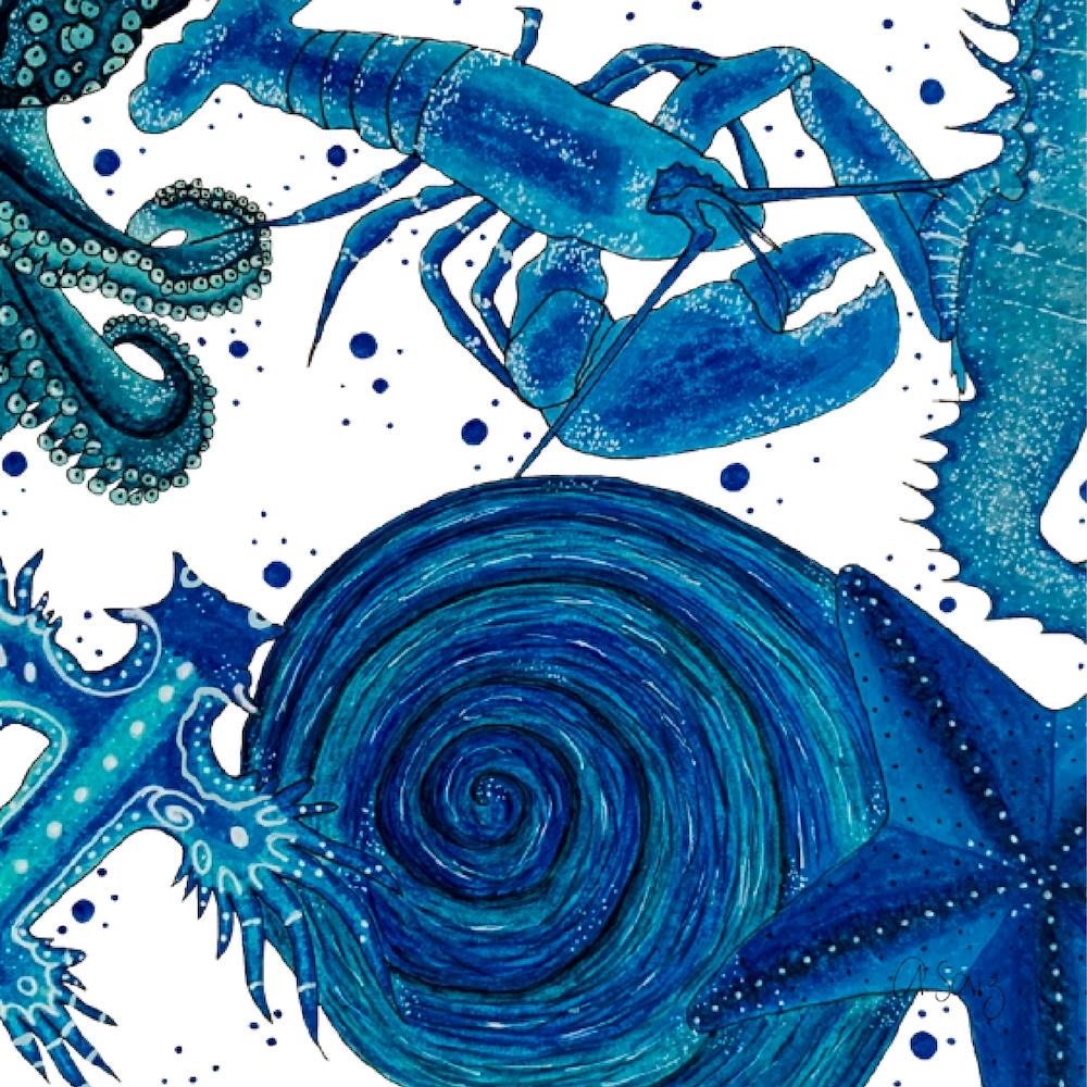 Blue Sea Animals. 1