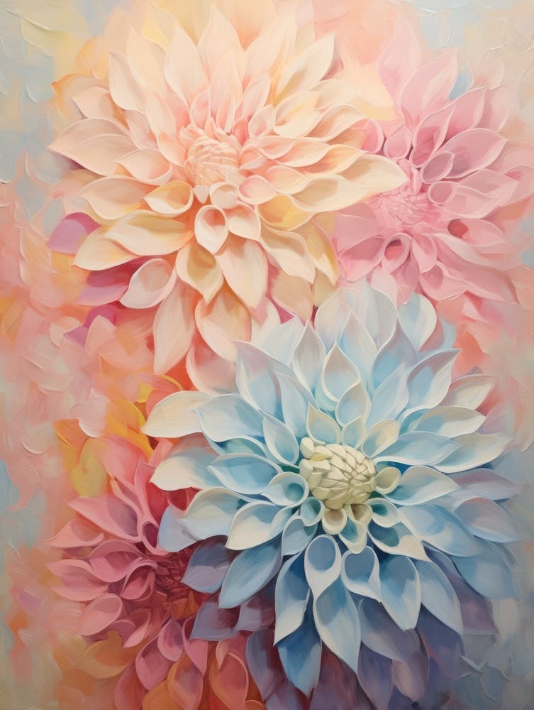 Pastel Dahlia Pedals Painting 2