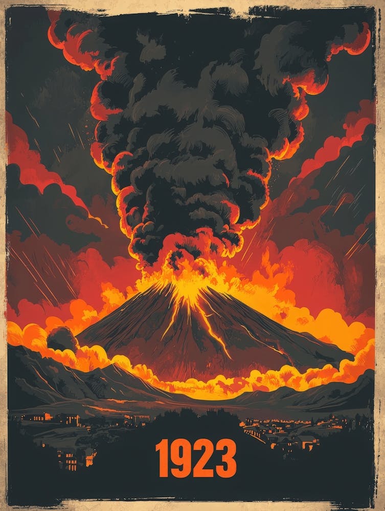 Aihrgdesign A Dramatic Vintage Poster Depicting The 1923 Erup 38df029e E2b8 40ff B1b4 251cdf6a7bb5 1
