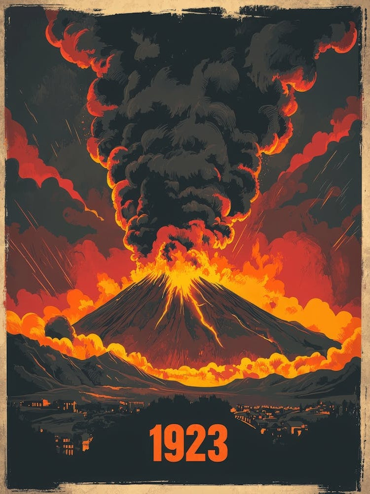 Aihrgdesign A Dramatic Vintage Poster Depicting The 1923 Erup 38df029e E2b8 40ff B1b4 251cdf6a7bb5 1
