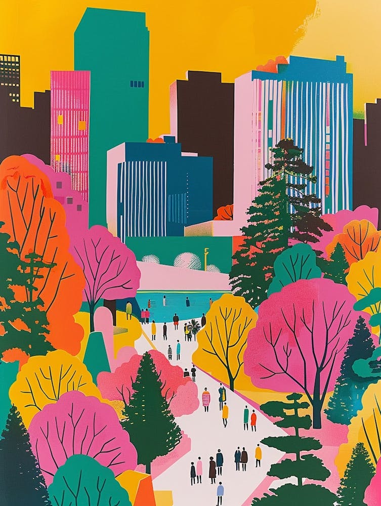 The Museum Of Modern Art New York Colourful Silkscreen Illustration 4