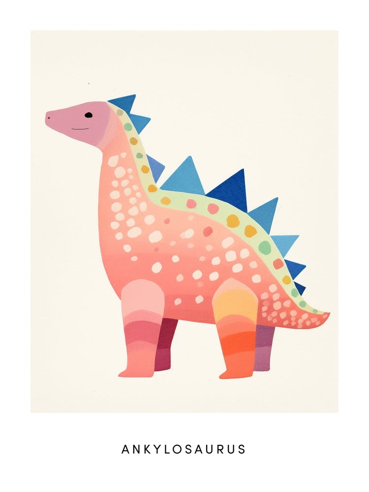Nursery Dinosaur Art Ankylosaurus 9 Poster