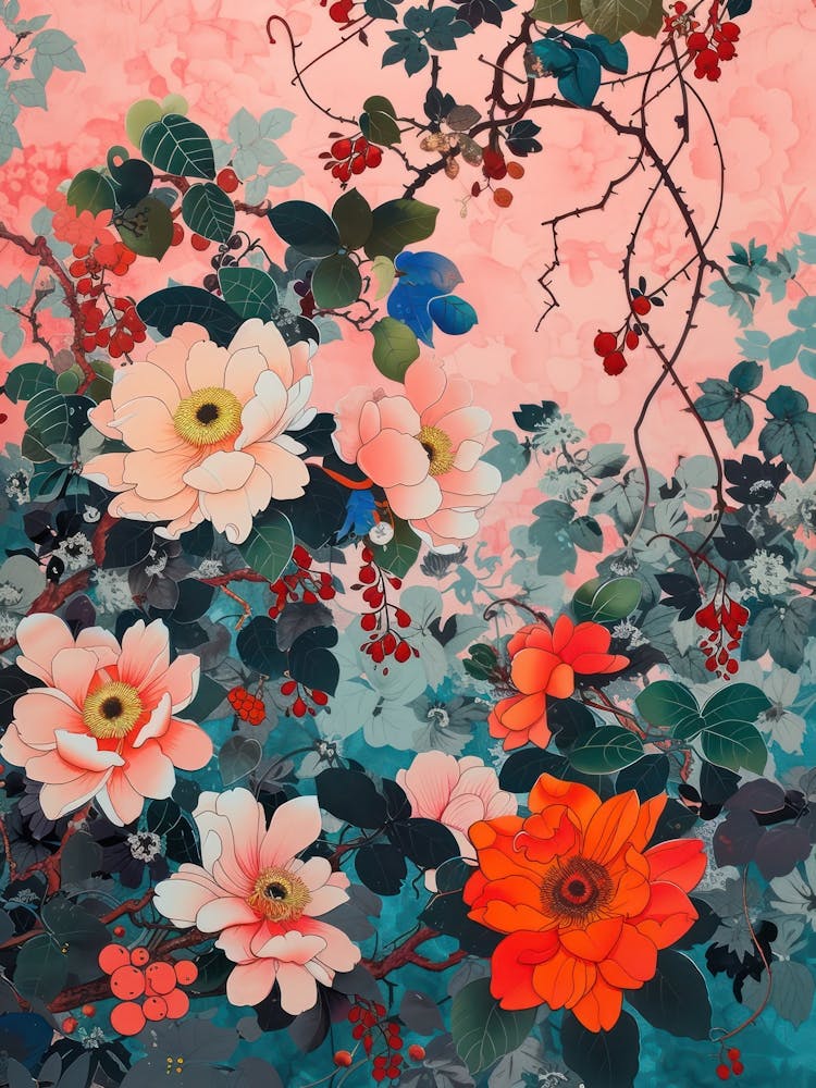 Hokusai  Great Japan Flowers Japanese 6