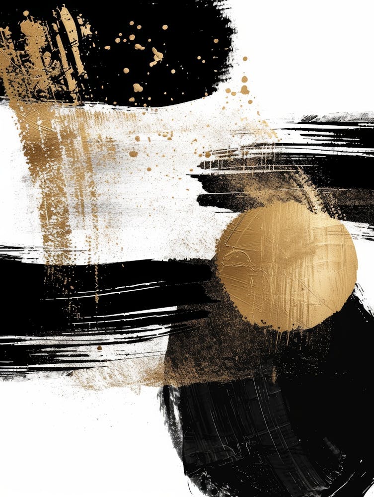 Abstract Black Gold Canvas Print 3