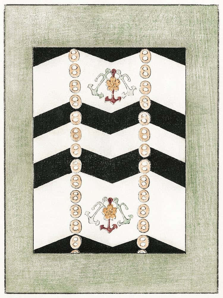 Geometric Pattern With Nautical Motif Illustration, Shin Bijutsukai