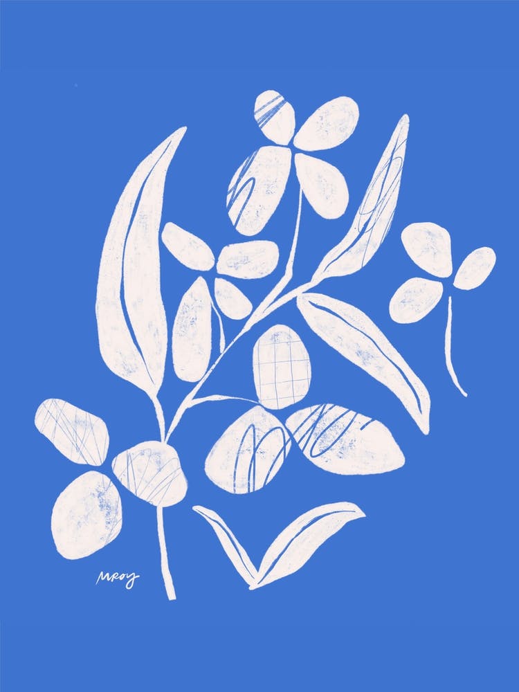 Abstract Floral Blue   