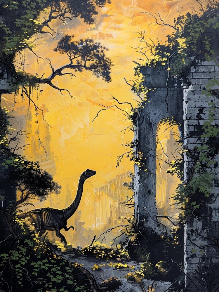Dinosaur Silhouette Painting