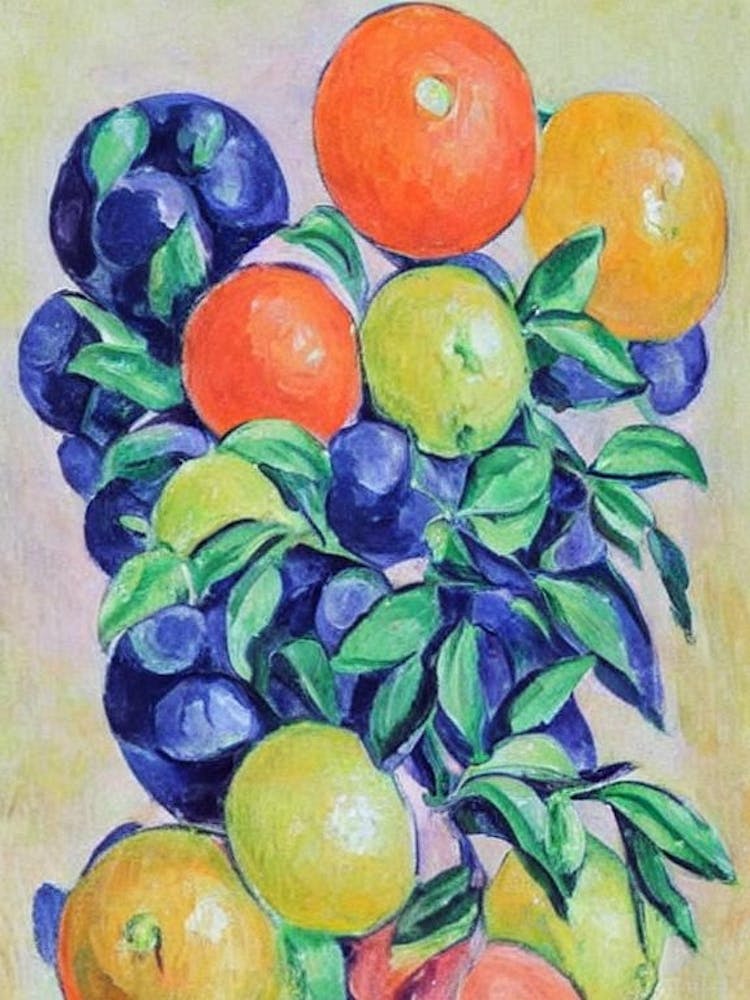 Orange Vintage Sketch Fruit