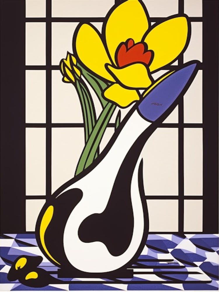 Crocus Flower Still Life  2 Pop Art Style