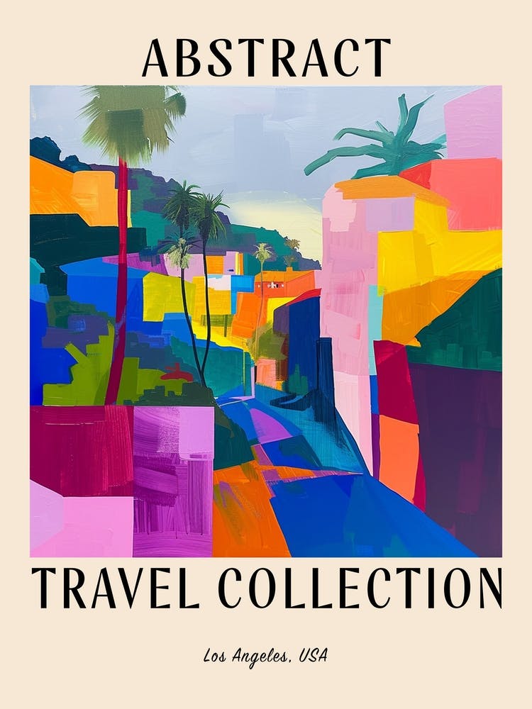 Abstract Travel Collection Poster Los Angeles Usa 4