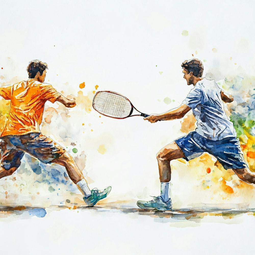 Tennis Players In Action
