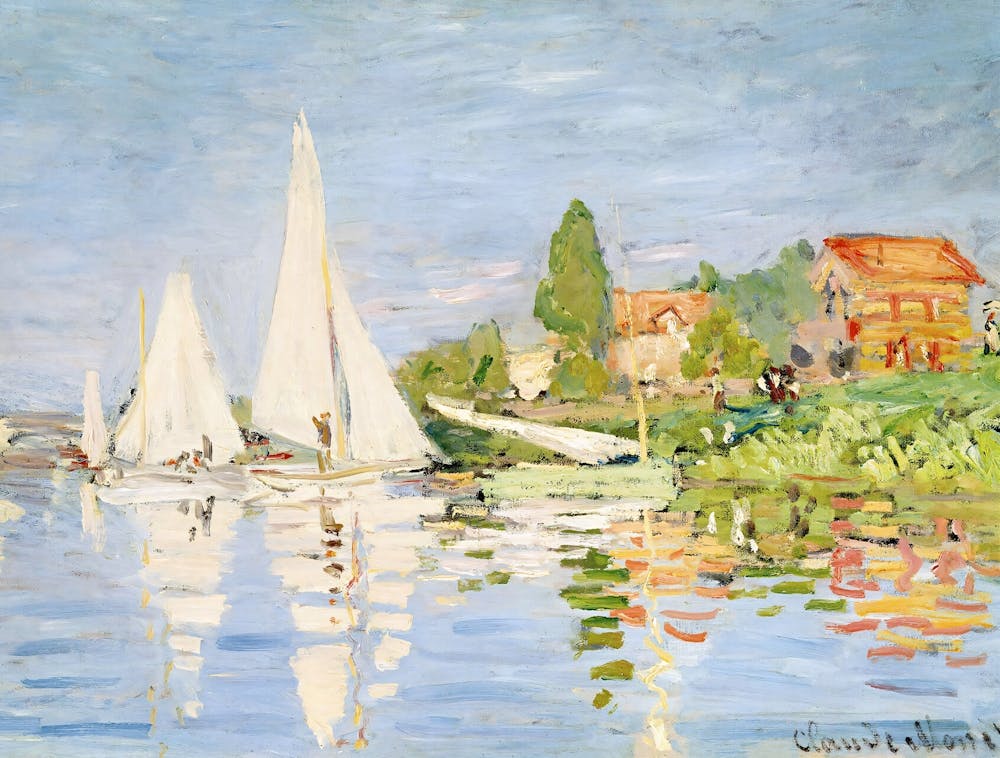 Claude Monet - Sailboats On The Seine