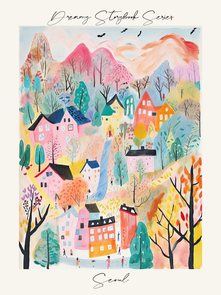 Affiche de Seoul, Illustration de livre d'histoires onirique 1