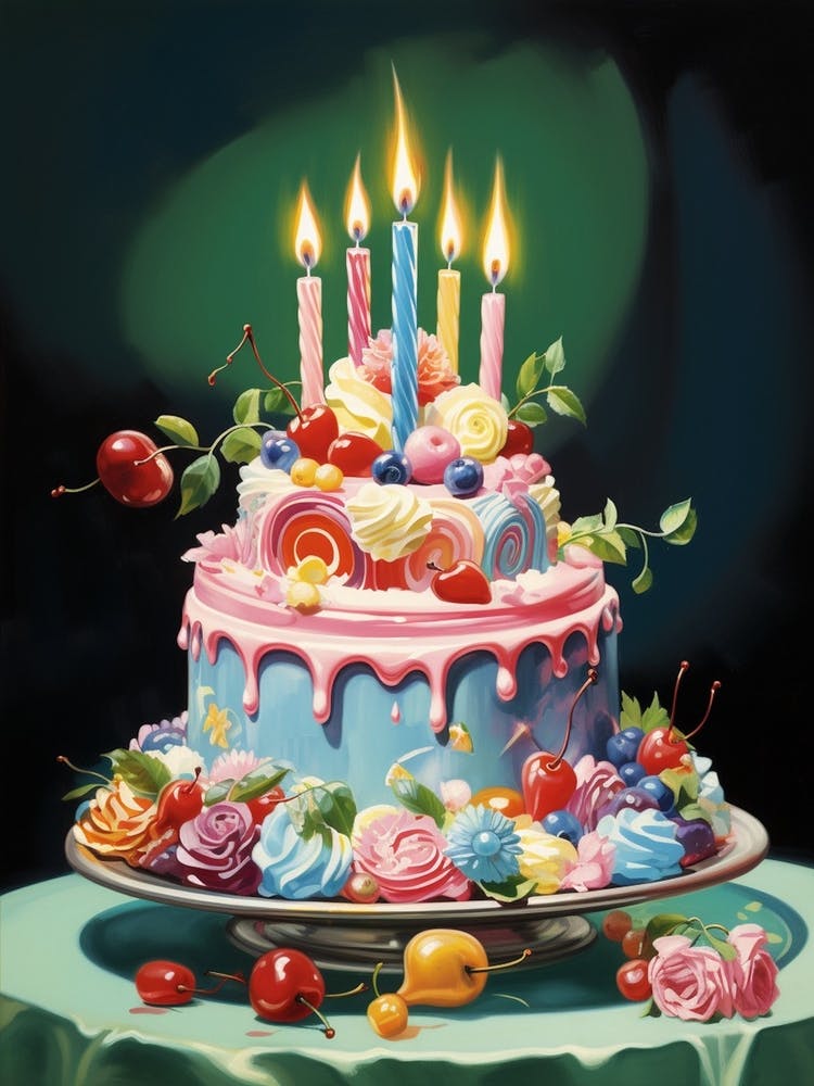 Gâteau coloré style livre de cuisine vintage 2
