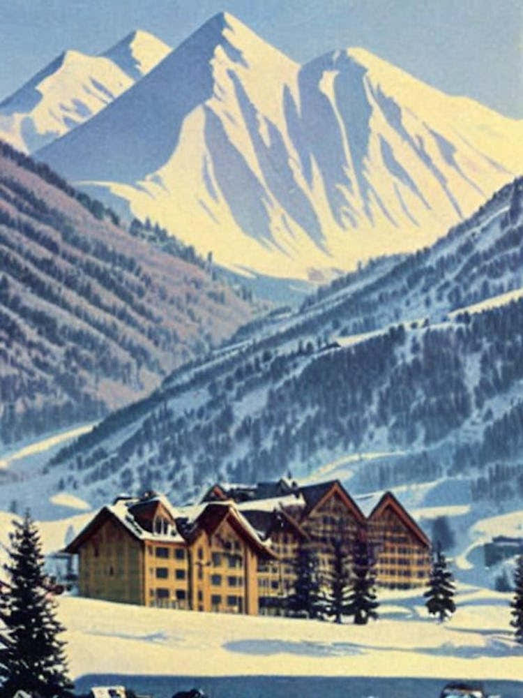 Riksgränsen Ski Resort Vintage Landscape 1 Skiing Poster