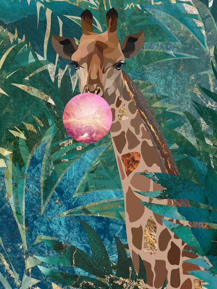 Giraffe In The Jungle