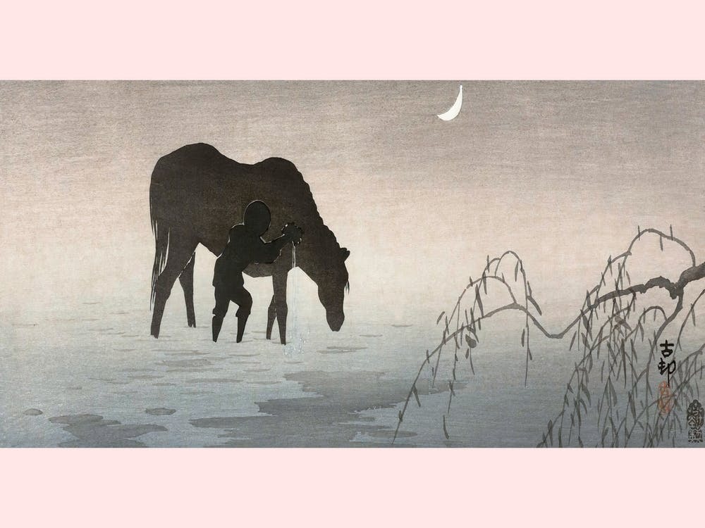 Man And Horse (1900–1910), Ohara Koson