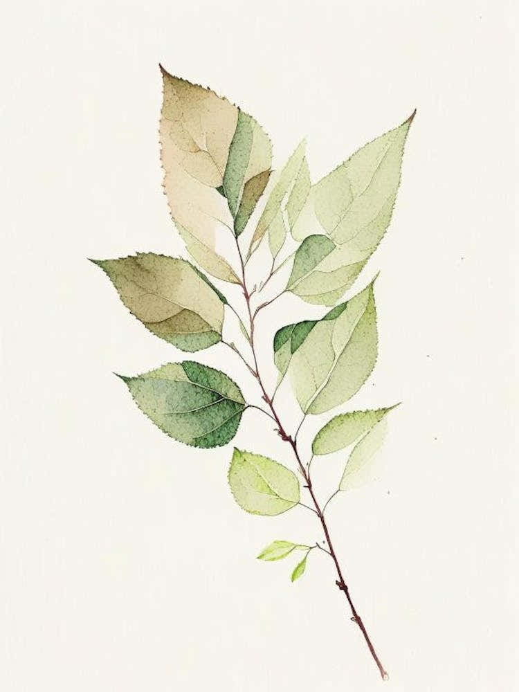 Spirea Leaf Minimalist Watercolour 2