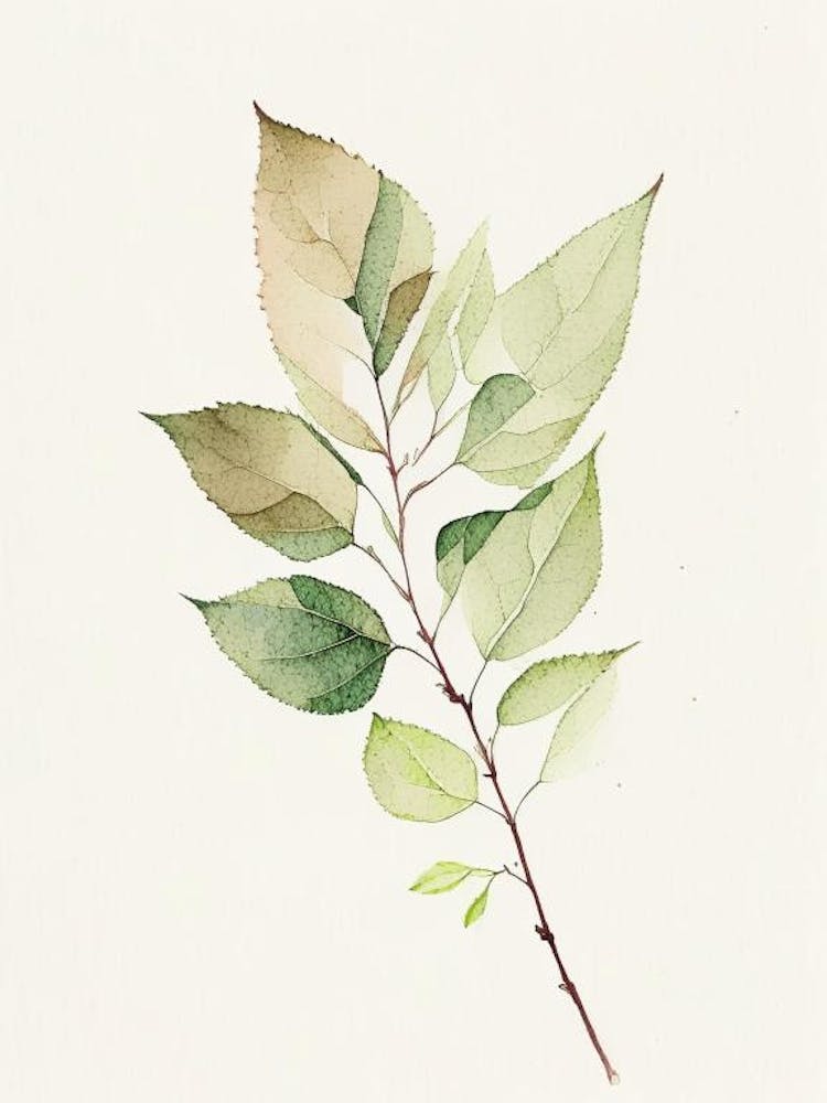 Spirea Leaf Minimalist Watercolour 2