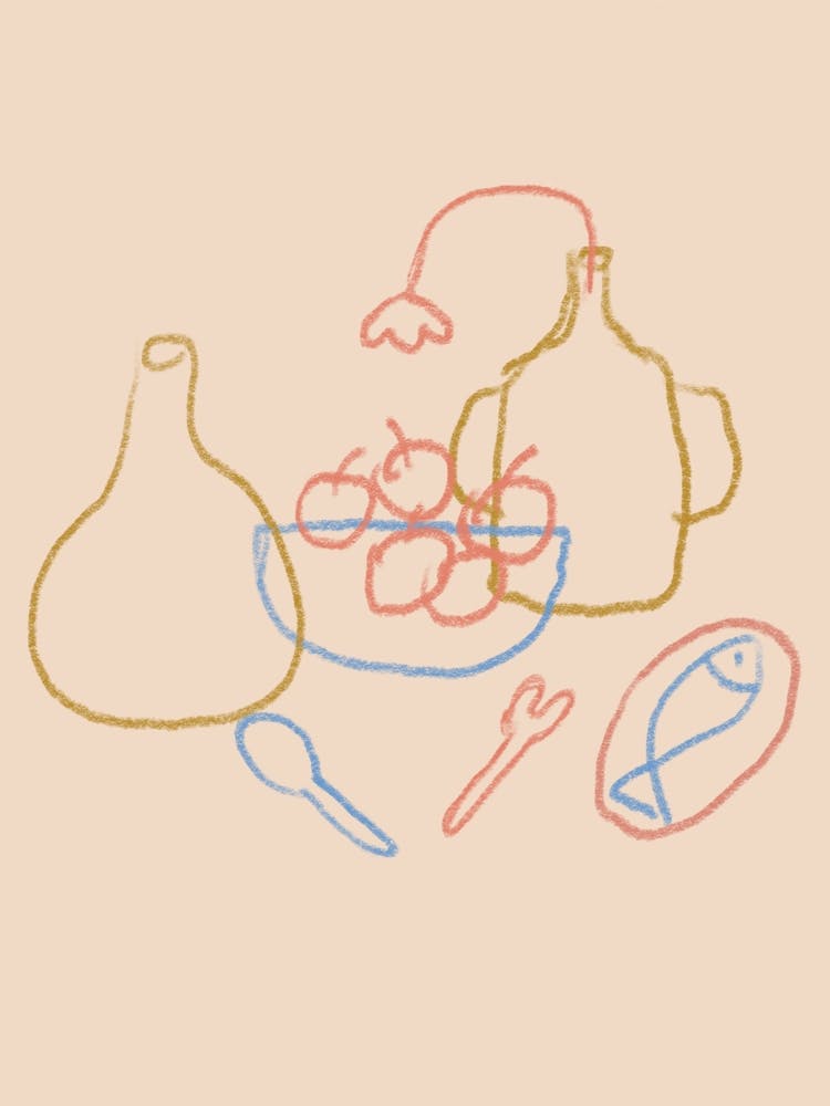 Drawing Of A Kitchen