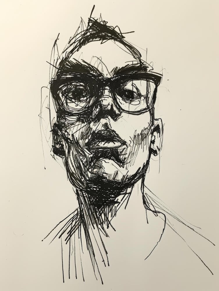 Portrait Of A Man With Glasses 4