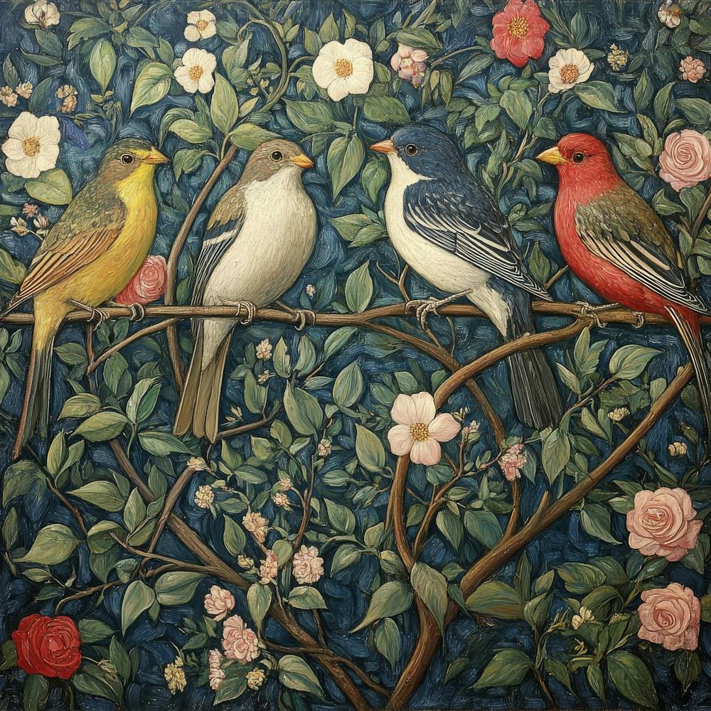Birds On A Branch Art 23