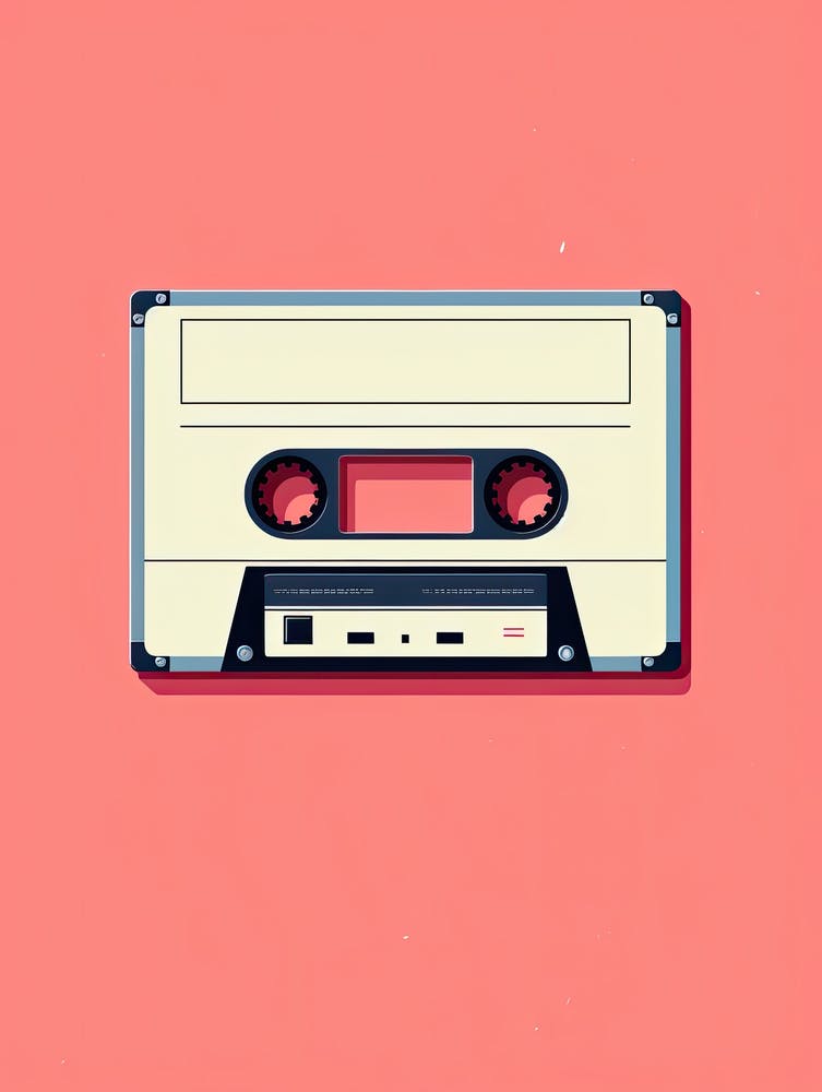 Cassette Tape On Pink Background