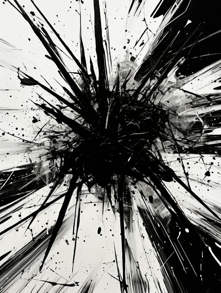 Chaos Abstract Black And White 6