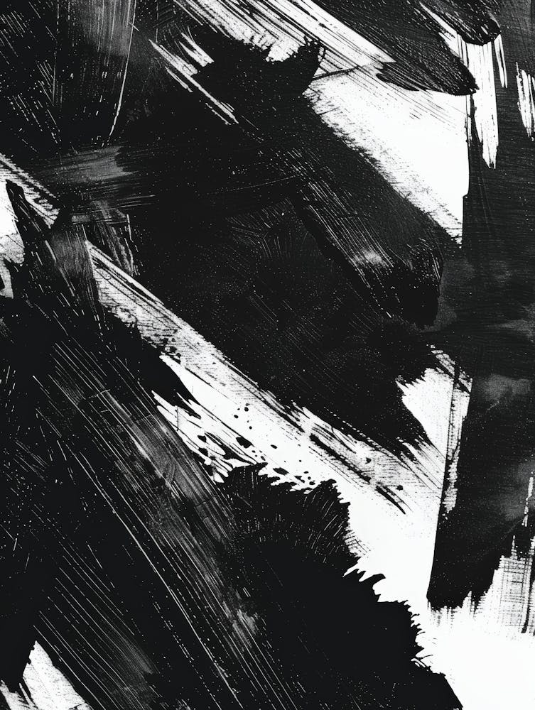 Abstract Black And White Painting 8