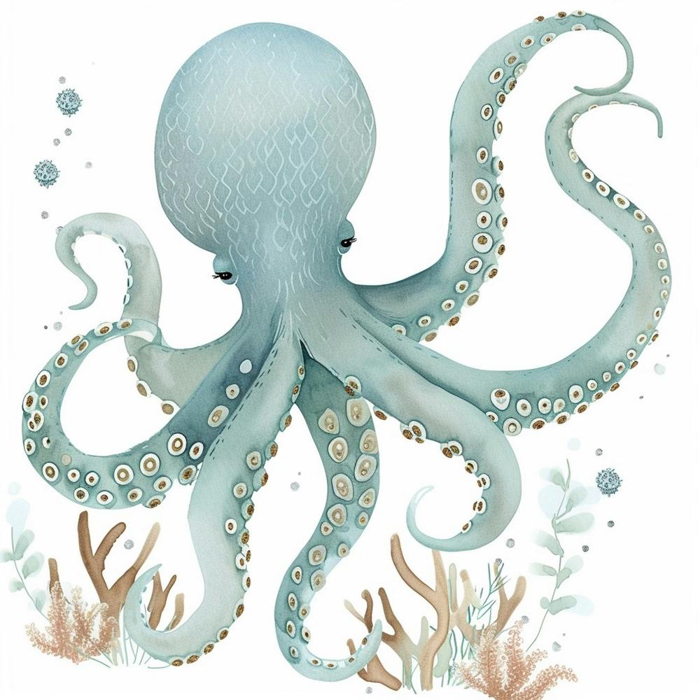 Sleepy Storybook Style Octopus