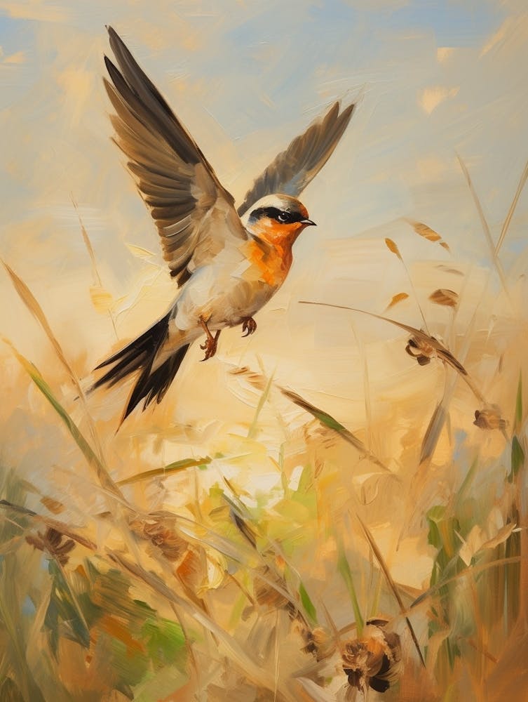 Bird Painting Barn Swallow 4