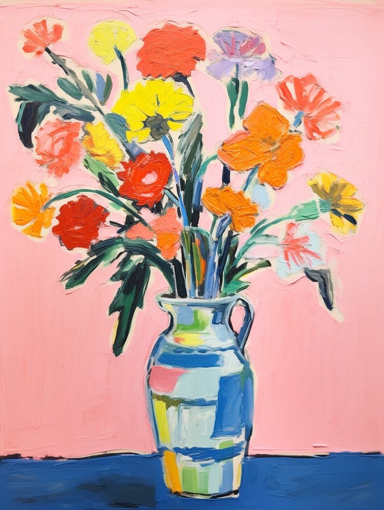 Flower Painting Fauvist Style Carnation 6