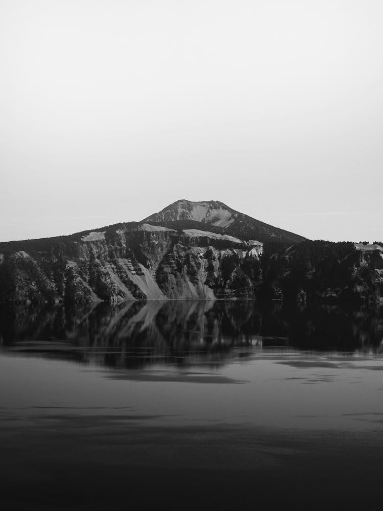 Crater Lake National Park Oregon Black And White Abstract Pacific Northwest West Coast PNW