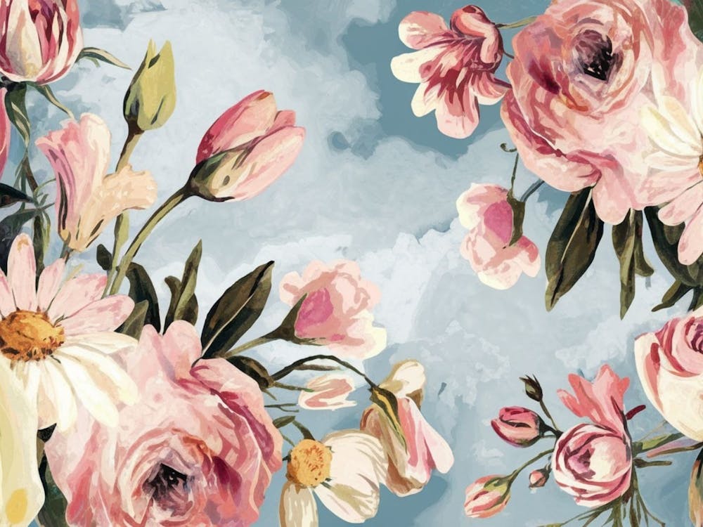 Soft Floral Paint Strokes - Abstract Wallpaper