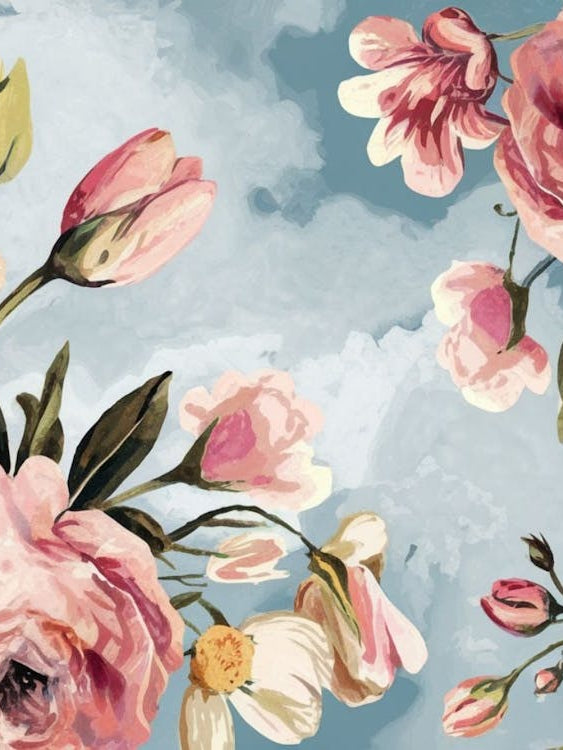 Soft Floral Paint Strokes - Abstract Wallpaper